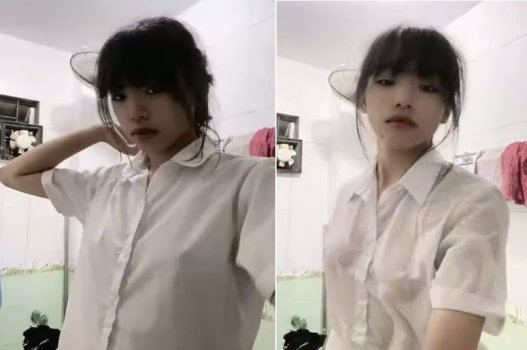 Em gái tắm xong thích anh bạn nhìn nghiêng nước nghiêng thành